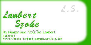 lambert szoke business card